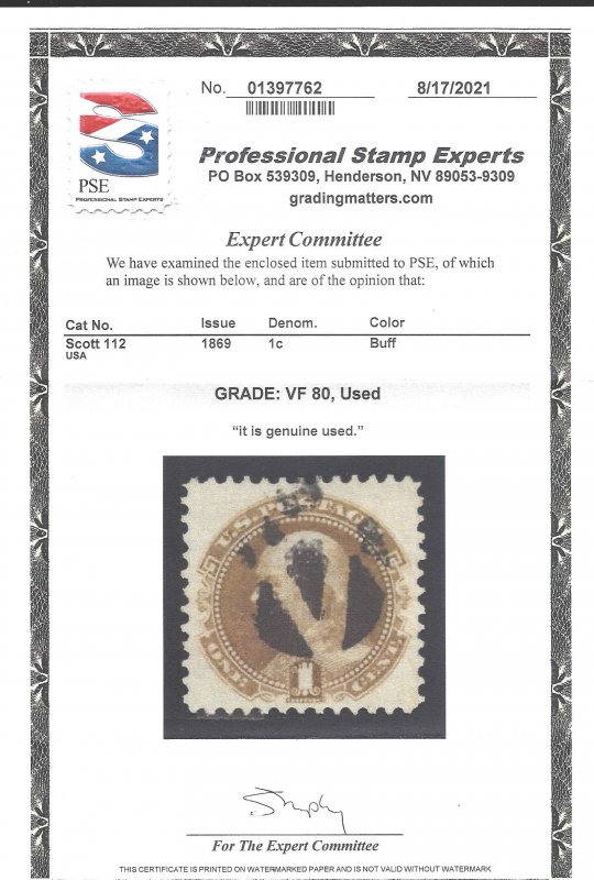 112 Used... PSE Graded VF 80 - SMQ $175.00