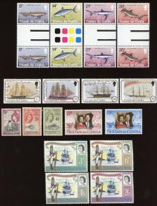 Tristan da Cunha Sc #16, 33-34, 95-98, 178-79, 302-309. MNH.  2017 SCV $12.85