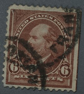 United States #282 Used VG Good Color Two Circle Place Cancels Guideline Edge