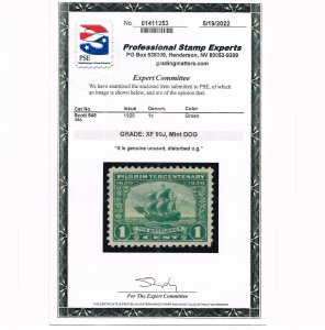 AFFORDABLE GENUINE SCOTT 550 MINT PRISTINE OG NH 1920 DEEP BLUE PILGRIM PSE CERT