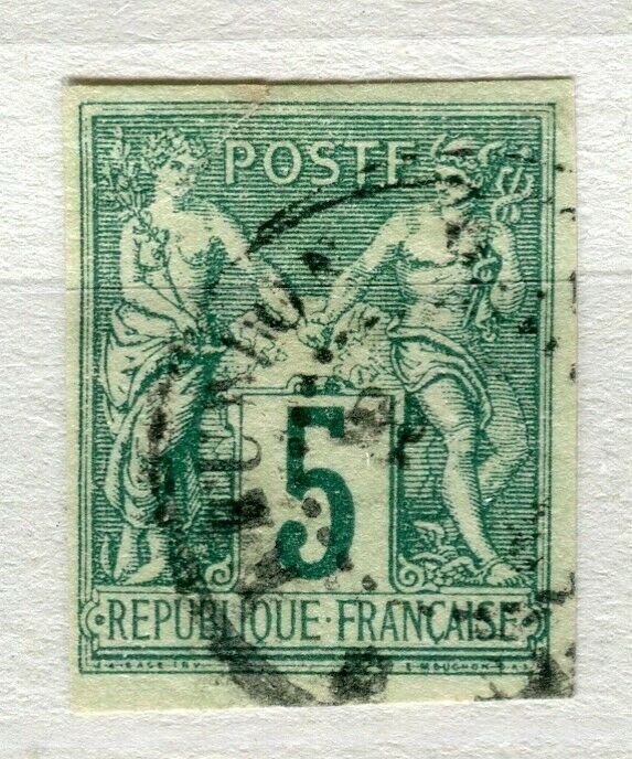 FRENCH COLONIES; Classic 1877-78 Imperf P & C type fine used 5c. value