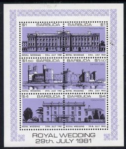 BARBUDA - 1981 - Royal Wedding,  Buildings - Perf 6v Sheet - Mint Never Hinged