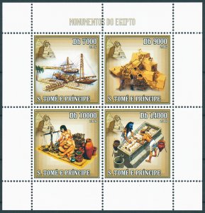 Sao Tome & Principe 2006 MNH Landmarks Stamps Monuments of Egypt Pyramids 4v M/S