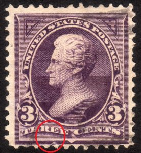 1895, US 3c, Jackson, Used, tear at bottom, Sc 268