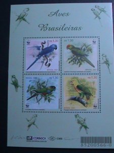 BRAZIL-2001 SC#2799 WWF WORLD WILDLIFE FUNDS-LOVELY BIRDS- MNH SHEET VF