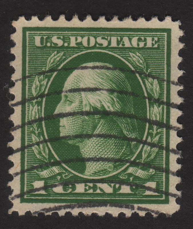 1912 US, 1c stamp, Used, George Washington, Sc 405, XF