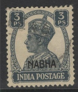 INDIA-NABHA SG105 1942 3p SLATE USED