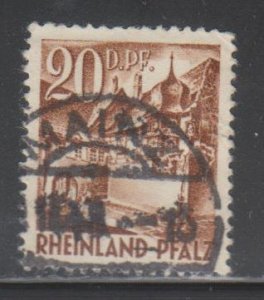 Germany,  20pf Rhine Palatinate (SC# 6N23) Used