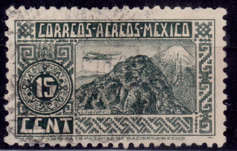 Mexico, 1934, Airplane over Citlatepetl, 15c, used