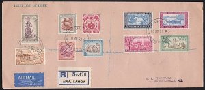 SAMOA 1952 Definitive set complete on registered FDC ex Apia...............A8831