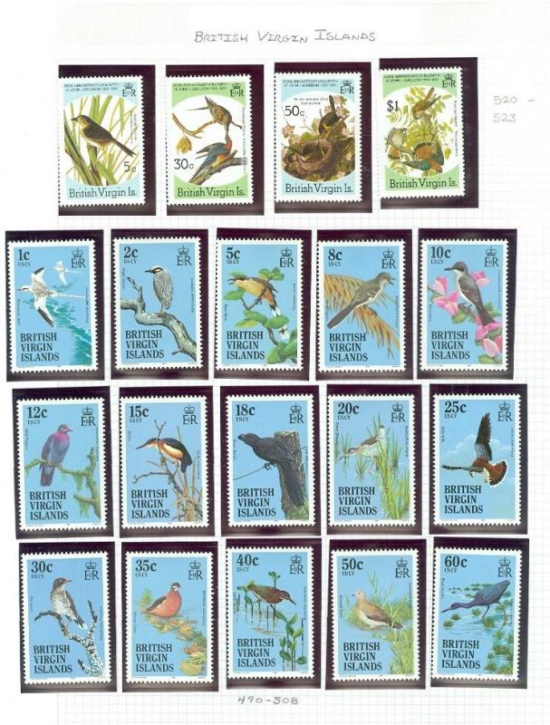 EDW1949SELL : VIRGIN ISLANDS Beautiful collection of Birds. Cplt sets. Cat $151.