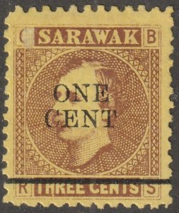 SARAWAK, stamp, Scott#25,  mint, hinged, #QS-25