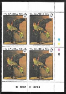 Gambia #1144  50b  Paintings  Margin Block of 4 (MNH) CV2.00