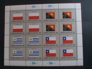 ​UNITED NATION-1984 SC#433-436 U. N. FLAGS SERIES MNH FULL SHEET- VERY FINE