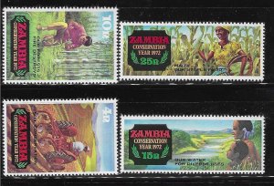 Zambia 1972 Soil Water Forest Conservation Sc 81-84 MNH A2275