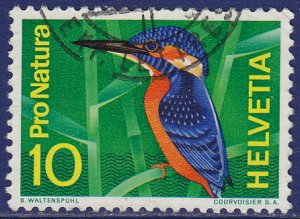 Switzerland - 1966 - Scott #473 - used - Bird European Kingfisher