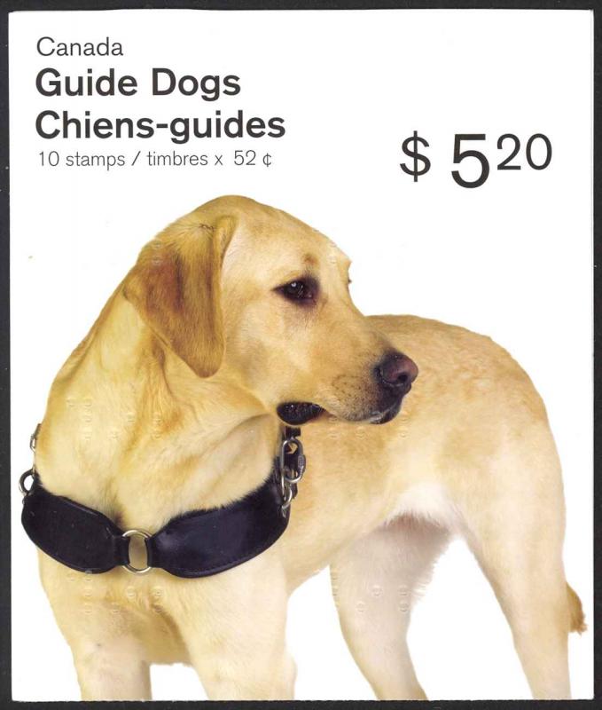 Canada Sc# BK374 Booklet MNH 2008 52¢ Guide Dogs