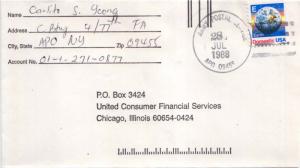 United States A.P.O.'s [25c] E Earth 1988 Army Postal Service APO 09455 Baben...