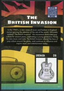 Grenada 2015 MNH British Invasion Europhilex London 1v S/S Electric Guitar