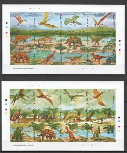 A1194 Imperf Guyana Reptiles Dinosaurs Fauna 2Sh(24Set) Mnh