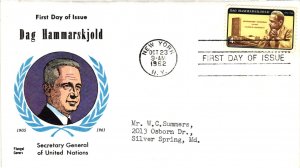 1203 Dag Hammarskjold  – Fleugel Cachet