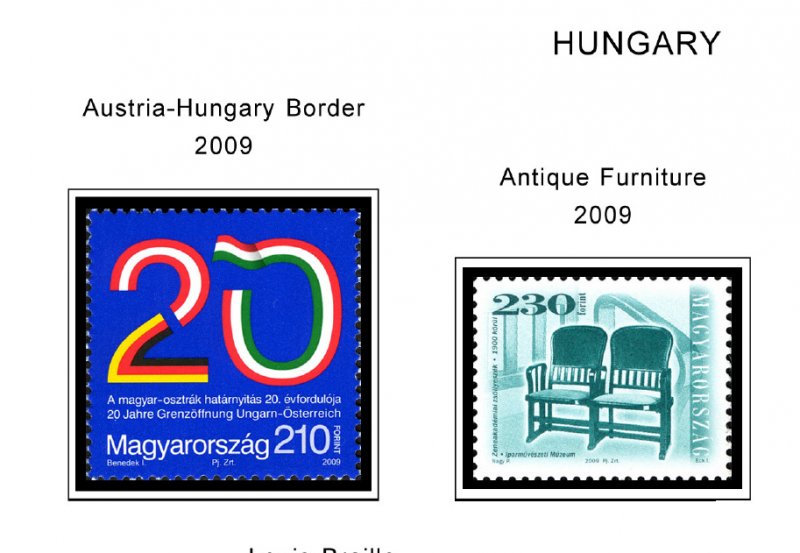 COLOR PRINTED HUNGARY 2000-2010 STAMP ALBUM PAGES (101 illustrated pages)