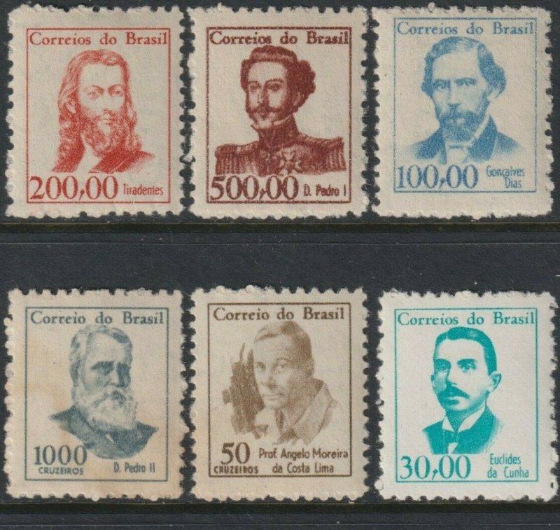 Sc# 989 / 992A Brazil 1965-66 Famous Men complete set MNH CV $106.00