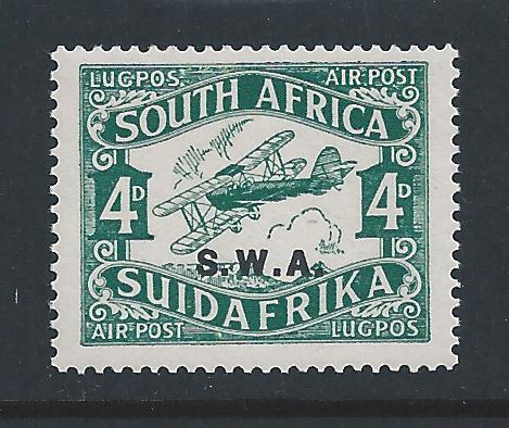 South West Africa #C1 NH 4p So African Biplane Airmail Ovptd. SWA