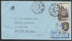 FRANCE 1952 airmail cover Paris to USA.....................................58134