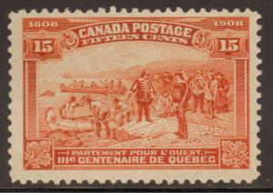 Canada # 102 1908 Quebec Tercentenary Champlain MNH