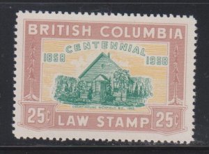 Canada, Revenue,  25c British Columbia Law Stamp (BCL 47) MNH