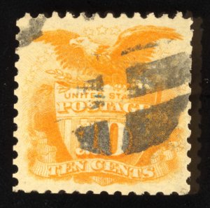 US Scott 116 Used 10c yellow Shield  and  Eagle, G grill Lot M1035 bhmstamps
