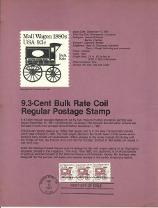 US SP546 Mail Wagon Souvenir Page #1903