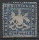 Mi:   20y  used  1861 Wuerttemberg  0.06mm Cat € 2800.00