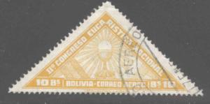 Bolivia Scott C81  Used 1939 airmail, adhesion, top value Chalice