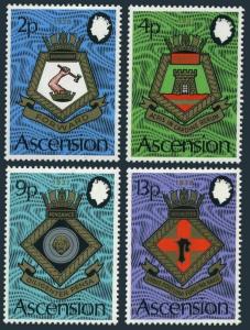 Ascension 166-169,169a,MNH.Michel 166-169,Bl.6. Royal Naval Crests 1972.