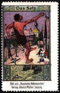 Vintage Germany Poster Stamp The Salt. Image From Russian Folk Tales By Abel