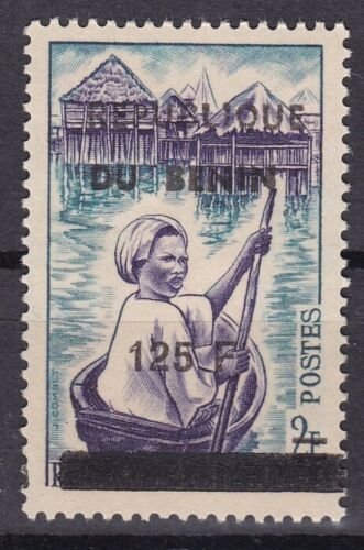 BENIN 1992 526 125F 70€ LA JEUNE PIROGUIERE CANOE OVERPRINT SURCHARGE MNH