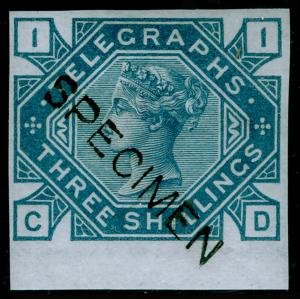 SGT11s, 3s slate-blue, NH MINT. Cat £120+. SPECIMEN. IMPERF. CD