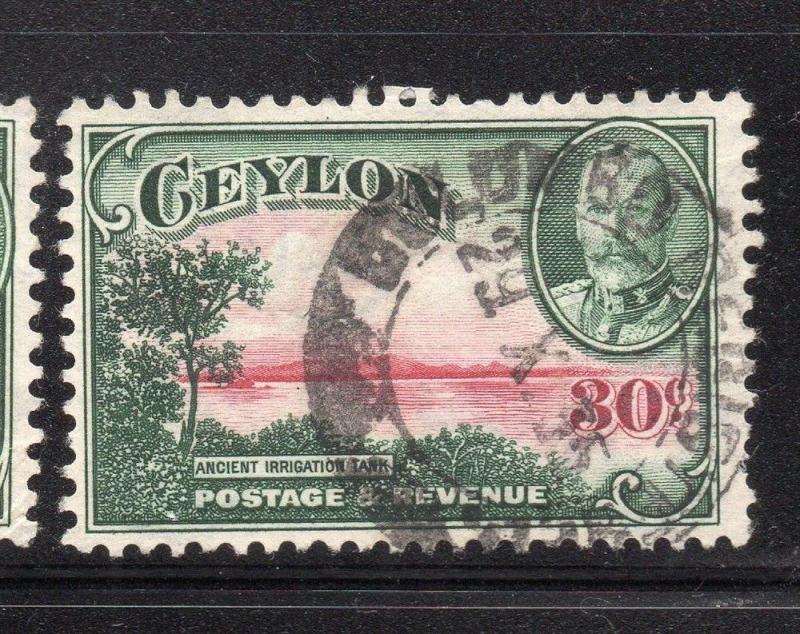 Ceylon 1935 GV Early Issue Fine Used 30c. 230492