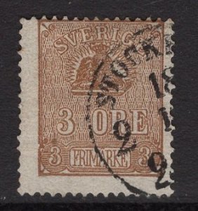 Sweden  #13   used  1863  lions and arms  3o  type II