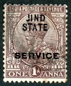 India- Convention States, Jhind, Scott #o34, Used