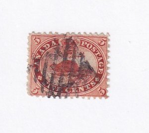 CANADA # 15 5cts BEAVER BOXED DIAMOND LINED DUPLEX CANCEL