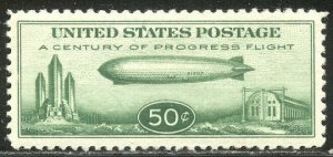 U.S. #C18 CHOICE Mint XF/SUP NH JUMBO w/ Cert - 1933 50c Zeppelin