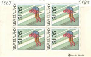 NEW ZEALAND - SC #865 - MINT NH BLOCK OF 4 - 1987 - Item NZ003