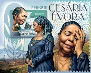 GUINE BISSAU 2012 SHEET CESARIA EVORA SINGERS MUSIC