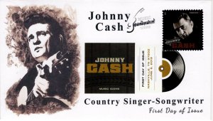 AO-4789-1, 2013, Johnny Cash, FDC, Add-on Cachet, Digital Color Postmark, Music