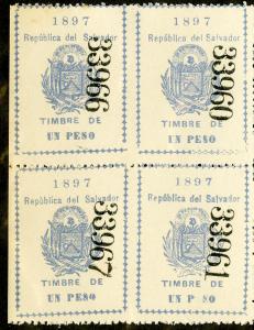 Salvador Stamps 1897 Revenue Excellent Condition Imperf Between