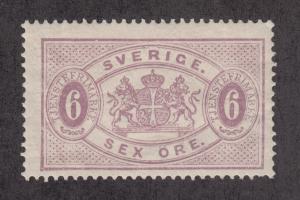 Sweden Sc O16 MLH. 1882 6o red lilac Official