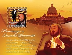 SAO TOME - 2007 - Hommage to Pavarotti - Perf Souv Sheet - Mint Never Hinged